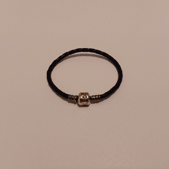 PANDORA Black Leather Rope Bracelet - small - Picture 1 of 1